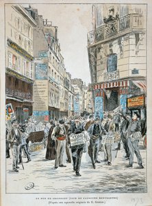 France, Paris, Vendeur de journaux rue du Croissant au coin de la rue du Faubourg Montmartre à Paris par Ernest Grenier