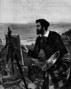 Portrait du peintre Ulysse Butin (1838-1883). Gravure d