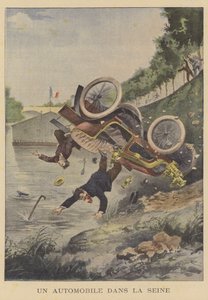 Une voiture plongeant dans la Seine - Ernest Auguste Bouard