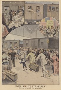 Trains emmenant des passagers aux célébrations de la fête nationale