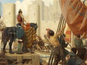 Robert, comte de Gloucester, construisant le grand donjon du château de Bristol en 1116 - Ernest Board
