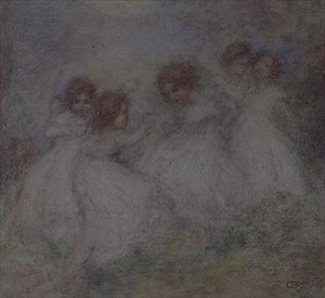 Cinq petites filles - Ernest Charles de Belle