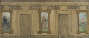 Esquisse pour la mairie de Courbevoie : Les âges de la vie. Jeunesse. Enfance. Jeunesse - Ernest Delahaye
