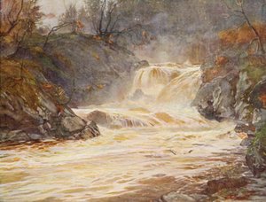 Les chutes de Lochay en crue - Ernest Edward Briggs