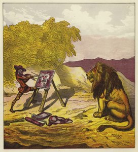 John Bold peignant le lion - Ernest Henry Griset