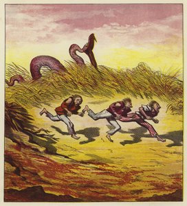 Les trois marins fuyant un serpent géant