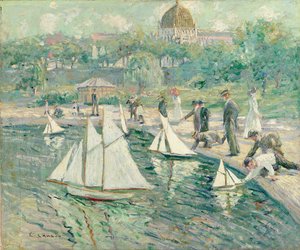 Étang de voiliers modèles, Central Park, New York - Ernest Lawson