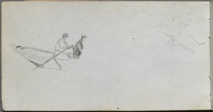 Carnet de croquis, page 04 : Figures dans un bateau - Ernest Meissonier