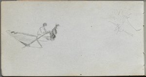 Carnet de croquis, page 04 : Figures dans un bateau - Jean Louis Ernest Meissonier