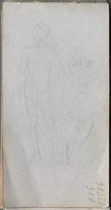 Carnet de croquis, page 100 : Nu, profil - Ernest Meissonier
