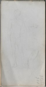 Carnet de croquis, page 100 : Figure nue, profil - Jean Louis Ernest Meissonier