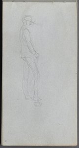 Carnet de croquis, page 11 : Figure de profil - Ernest Meissonier