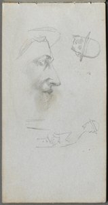 Carnet de croquis, page 14 : Figures - Ernest Meissonier