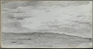 Carnet de croquis, page 34 : Étude de paysage - Ernest Meissonier