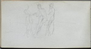 Carnet de croquis, page 42 : Trois figures - Jean Louis Ernest Meissonier