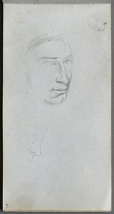 Carnet de croquis, page 61 : Visage, profil à 34°