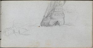 Carnet de croquis, page 84 : Étude de figure, étude d