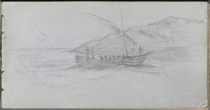 Carnet de croquis, page 88 : Paysage marin et figure - Jean Louis Ernest Meissonier