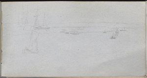 Carnet de croquis, page 94 : Paysage marin - Jean Louis Ernest Meissonier
