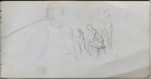 Carnet de croquis, page 98 : Étude de figures - Ernest Meissonier