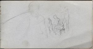 Carnet de croquis, page 98 : Étude de figures - Jean Louis Ernest Meissonier
