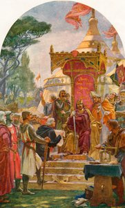 Le roi Jean accordant la Magna Carta à Runnymede, sur la rive de la Tamise près de Windsor, Angleterre, 15 juin 1215. De l