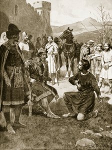 David, roi des Écossais, rend justice, illustration de 