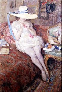 Jeune fille avec un chapeau de paille - Ernest Rocher