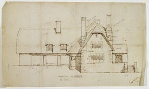 Élévation du jardin du cottage, Sapperton, 14 juin 1902 - Ernest William Gimson