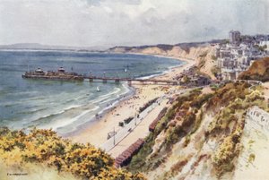 Jetée et plages de Bournemouth depuis Eastcliff - Ernest William Haslehust
