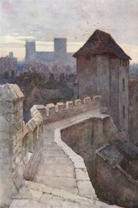 Postern de Fishergate depuis les murs - Ernest William Haslehust
