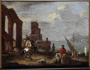 Paysage avec ruines près de la mer - Ernest called Monsu Ernesto Daret