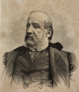 Portrait de Gerolamo Induno, peintre italien, gravure par Ernesto Mancastropa d