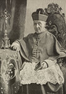 Portrait de Luigi Nazari de Calabiana (1808-1893), homme politique et archevêque italien, gravure par Ernesto Mancastropa d