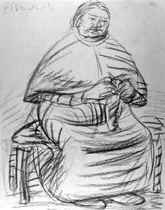 Vieille femme tricotant