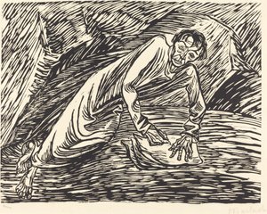 Le prophète écrivain Saint Jean à Patmos, 1919 - Ernst Barlach