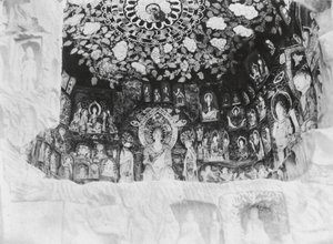 Kuangyuanhien, Tsien fo ai, Szechuan, Chapelle dans les rochers des 1000 Bouddhas - Ernst Boerschmann