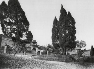 Wanhien, Kiao ting shan, Szechuan, Tombe sur les pentes de la colline de Kiao ting près de Wanhien - Ernst Boerschmann