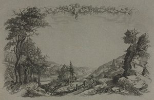 Six vues du château de Heidelberg : Couverture, scène de chasse, 1820 - Ernst Fries