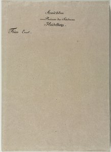 Six Vues du Château de Heidelberg : Enveloppe, 1820 - Ernst Fries