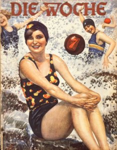 Jeunes femmes dans les vagues - Ernst Heilemann