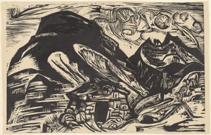 Montagnes avec une cabane de montagne, 1921 - Ernst Ludwig Kirchner