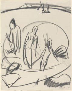Trois baigneurs dans la mer - Ernst Ludwig Kirchner