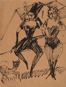 Deux danseurs avec un chat, 1913