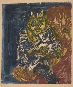 Femme avec un enfant et un chat - Ernst Ludwig Kirchner