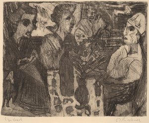 Femmes à une table dans une pièce, 1920