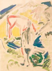 À la fontaine sur la Stafelalp - Ernst Ludwig Kirchner
