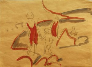 Baigneurs sur la plage de Fehmarn - Ernst Ludwig Kirchner