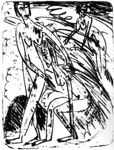 Baigneuses dans les vagues - Ernst Ludwig Kirchner