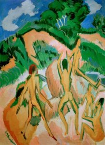 Baigneurs entre les dunes (Fehmarn) - Ernst Ludwig Kirchner